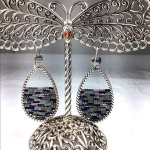 Brighton BluePurple Tone Beaded Earrings